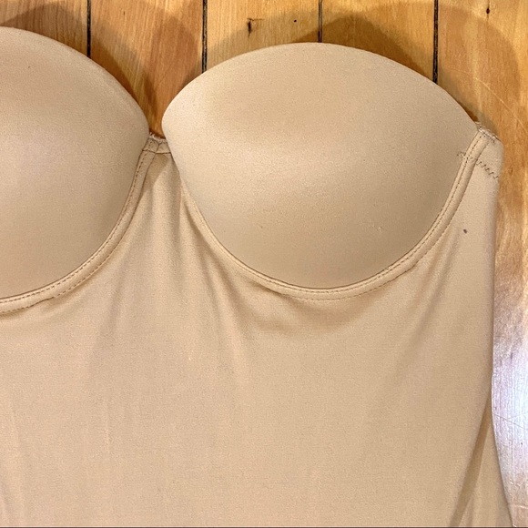 Vintage 90s nude / tan strapless bustier - Picture 2 of 5
